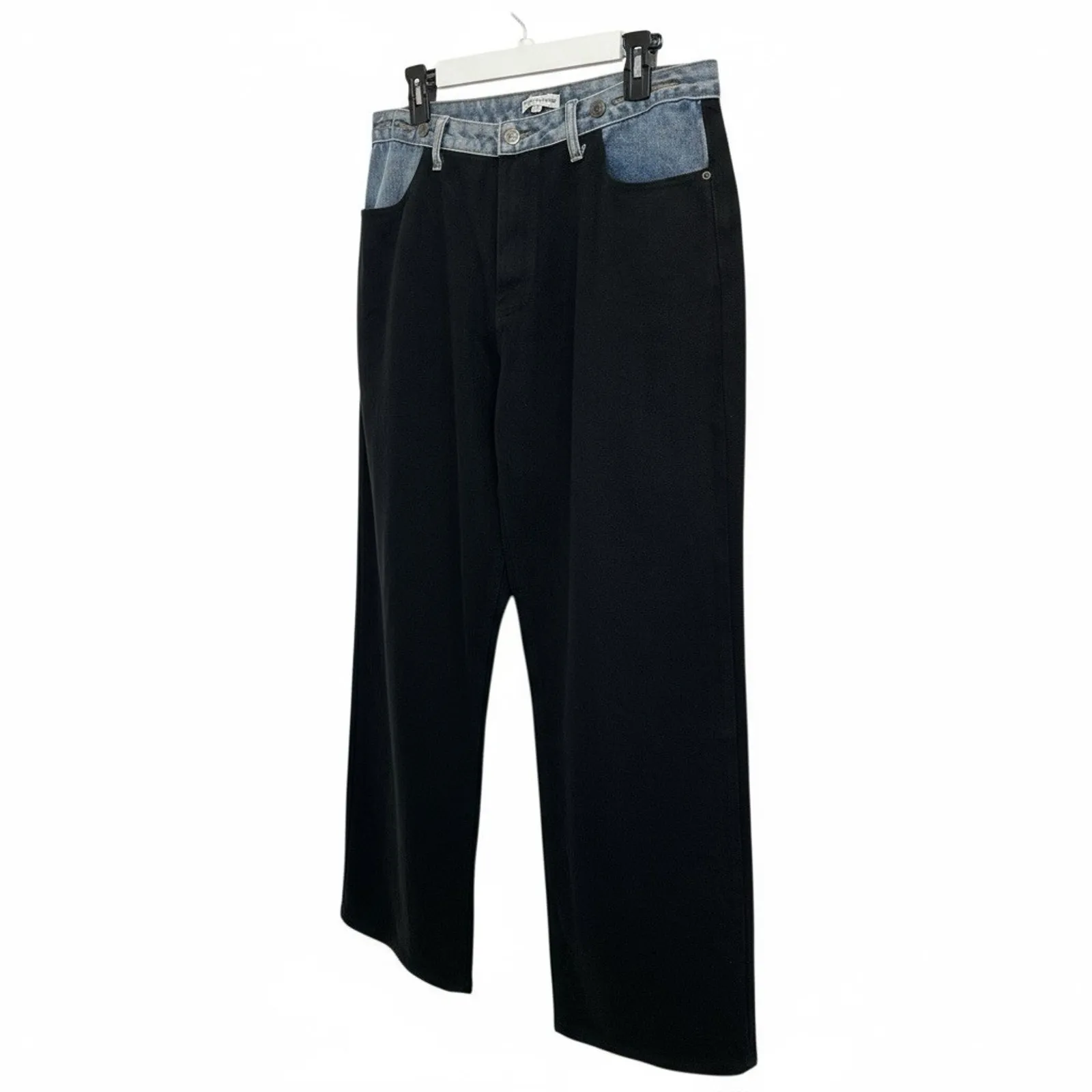 Moon River - Anthropologie two-tone, wide-leg jeans Size L the 90s/Y2K era. - Image 2