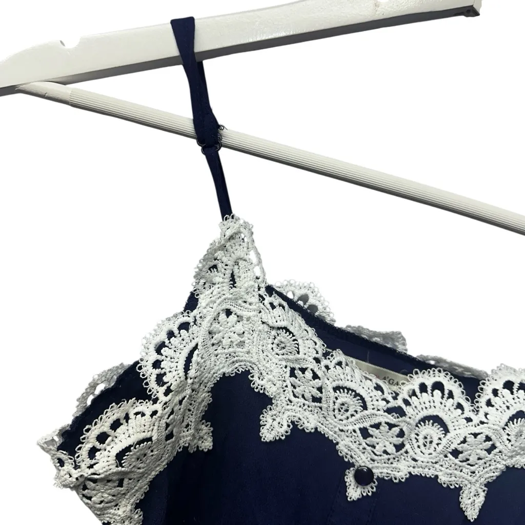 A'gaci Midnight Blue Barely There Cheeky Romper Lace  trim  Medium - Image 4