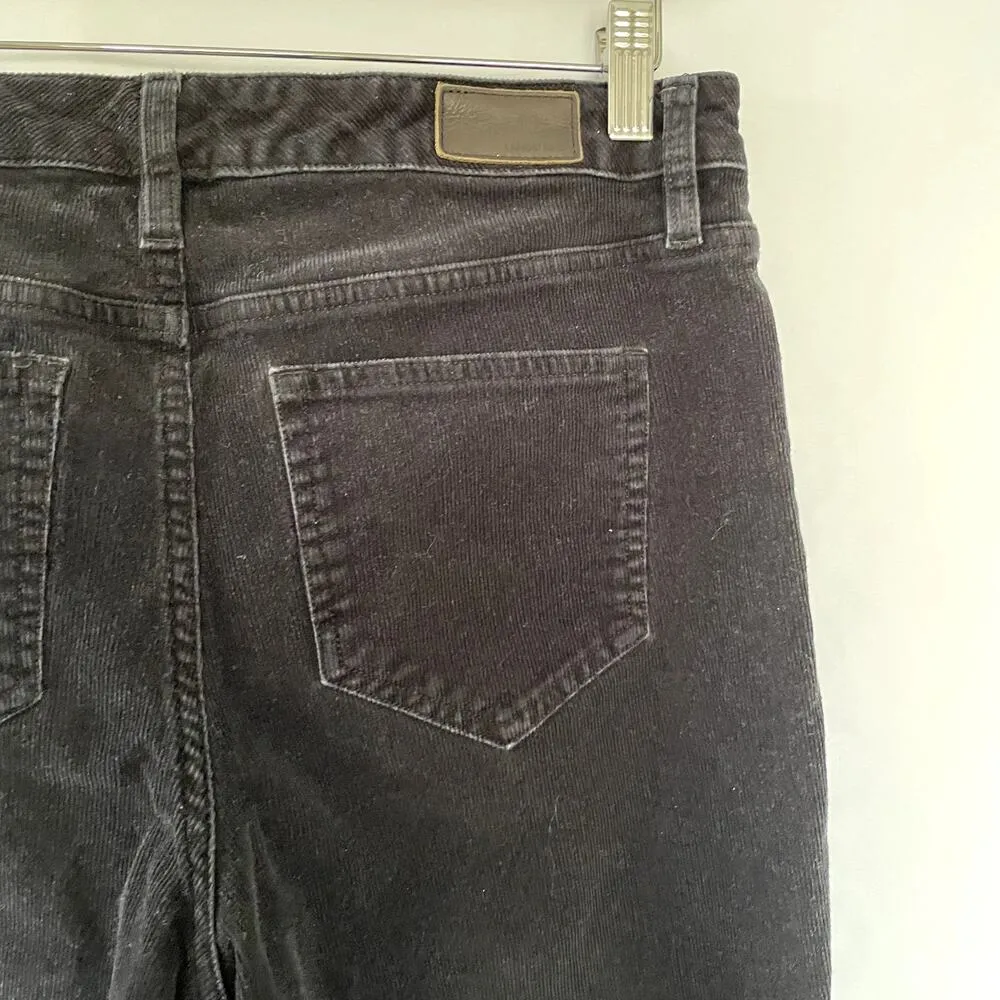 Lands' End black corduroy jeans mid rise bootcut style women's size 10 cotton - Image 4