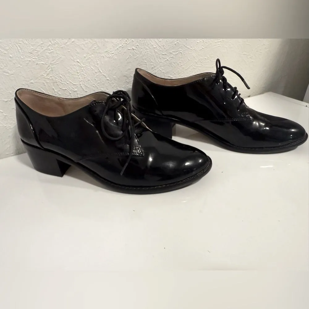 Louise et Cie Black Patent Almond Toe Lace-Up Oxfords Size 7 EUC - Image 5