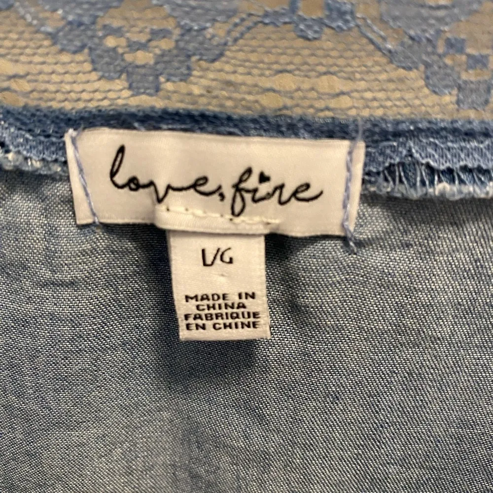 Love, Fire Lace and Chambray Mini Dress - Image 7