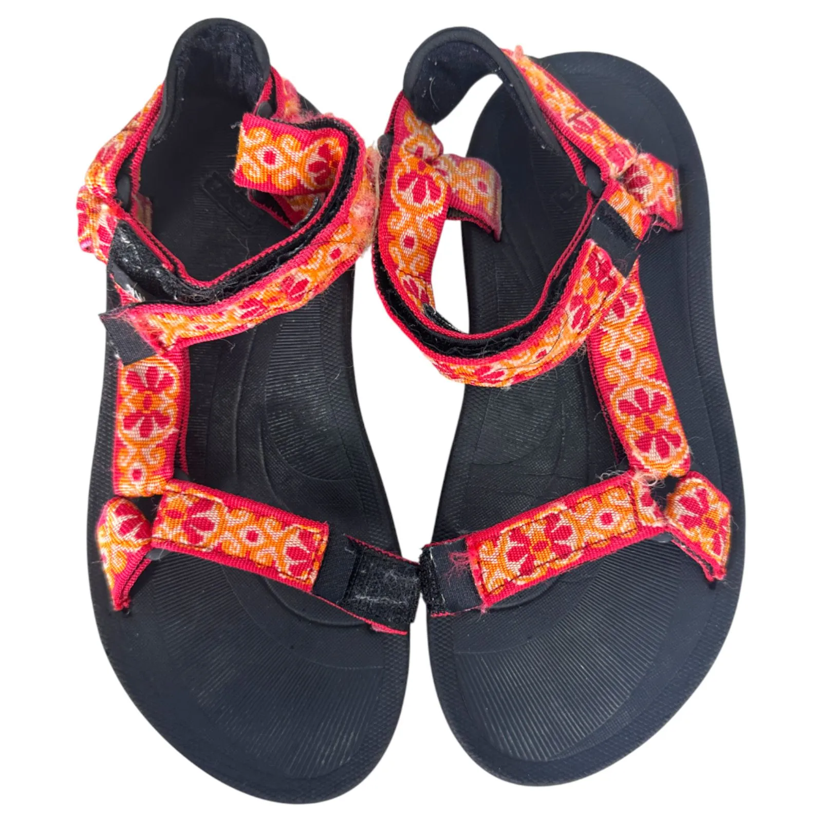 Teva 6471 Hurricane II Pink Orange Floral Strappy Sandals Women's Size 7 - Image 5