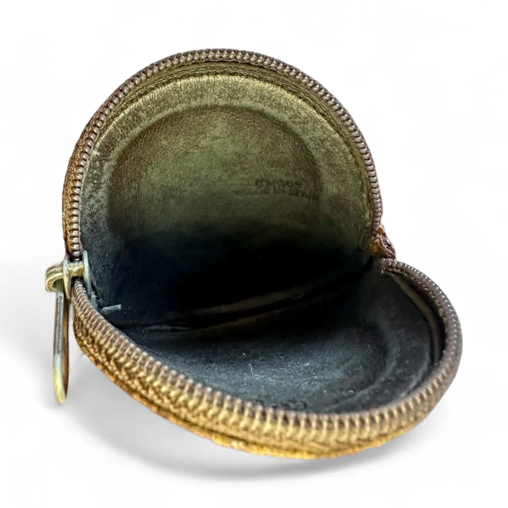 Vintage Loewe Embossed Brown Leather Coin Case – 3” - Image 7