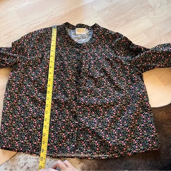 NATION LTD Paisley Pintuck Crop Button Front Blouse Shirt Pima Cotton Sz Small - Image 10