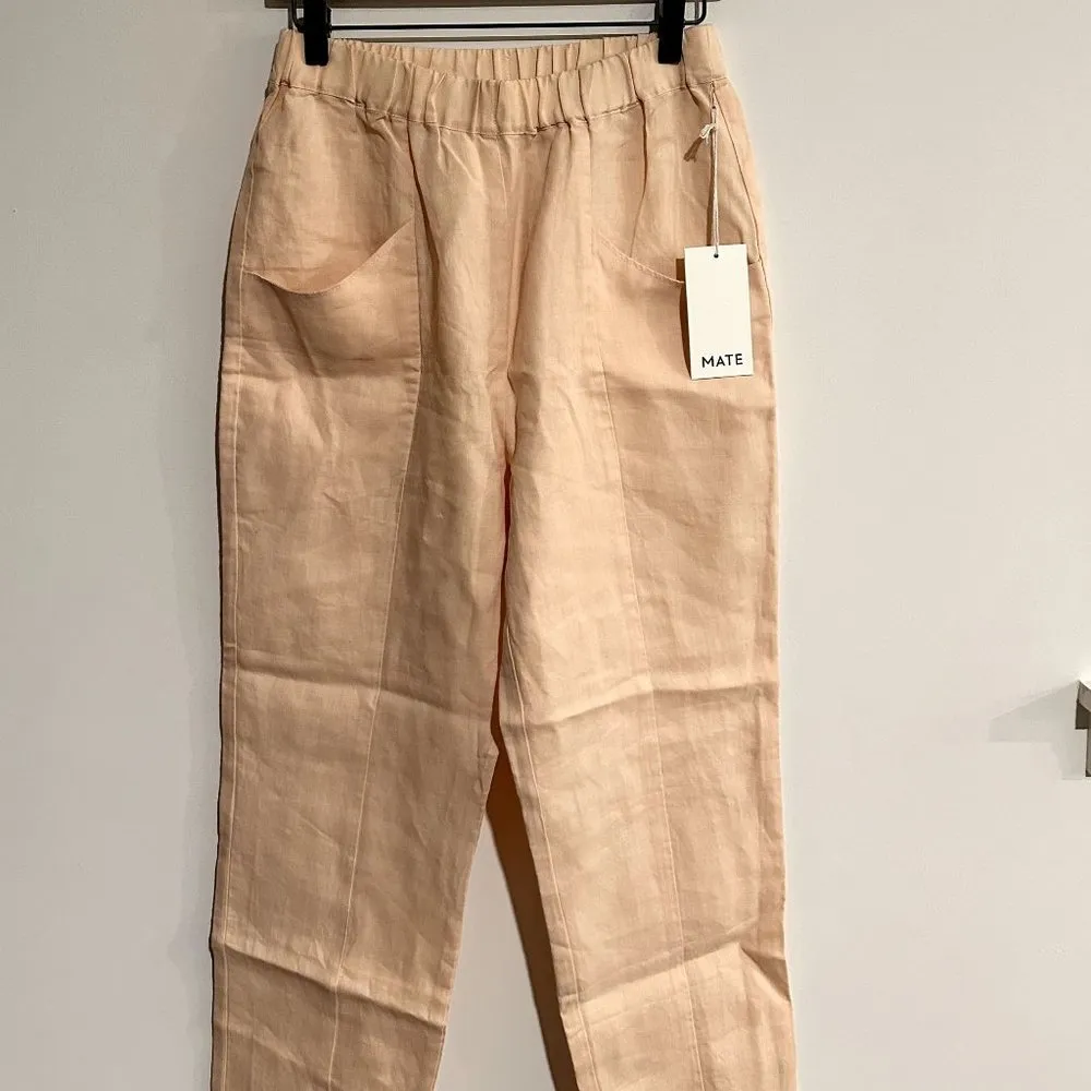 NWT MATE the Label Women's Willow 100% Linen Pants in Peach - S - Image 6