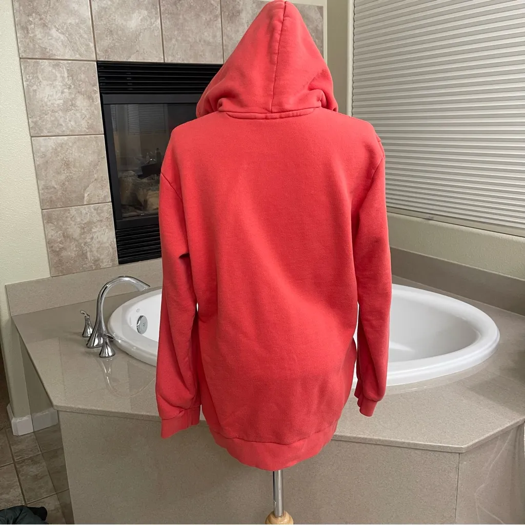 Adidas Originals Hoodie Women Small Coral  Trefoil‎ Logo Sweatshirt Pullover S - Image 9