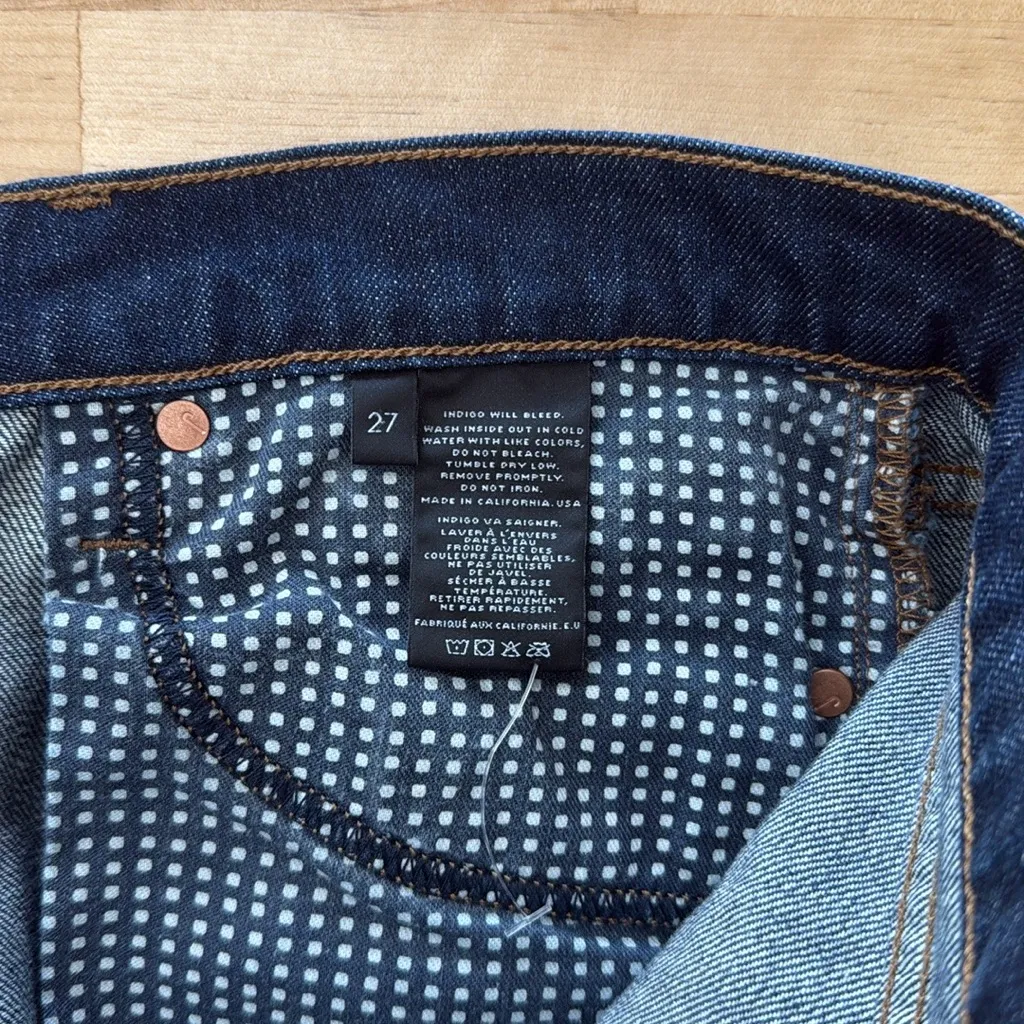 J Brand Mid-Rise Aidan Ringer Dark Wash Straight Leg Jeans, 27 - Image 9