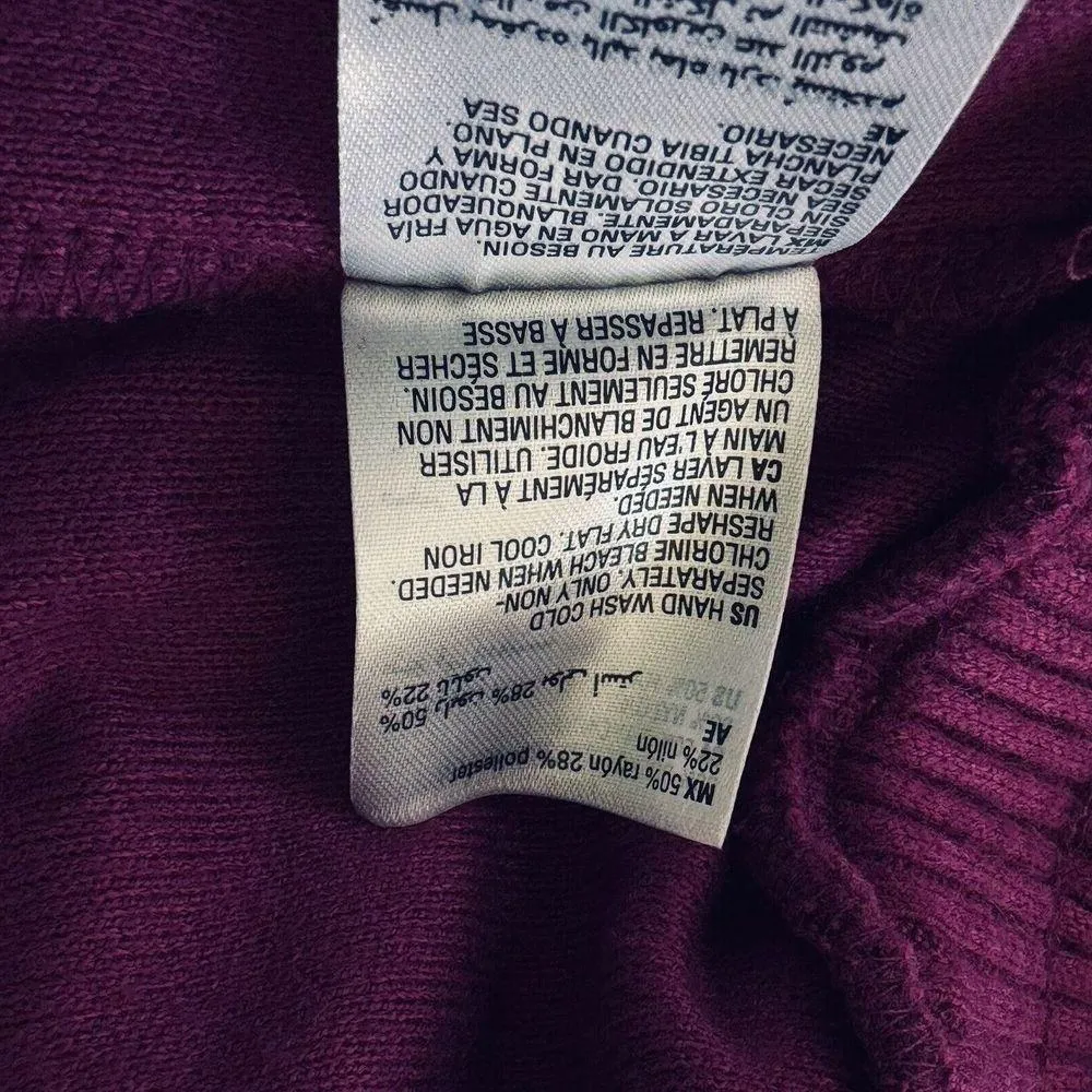 INC Large Flare Knit Sweater Pants Pockets Stretch Autumn Berry Magenta New - Image 8