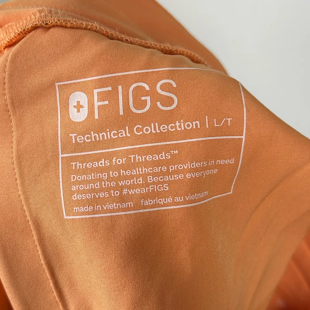 Figs High Waisted Alva Skinny Tapered Scrub Pants in Shaka Orange Large Tall NWT - Image 5