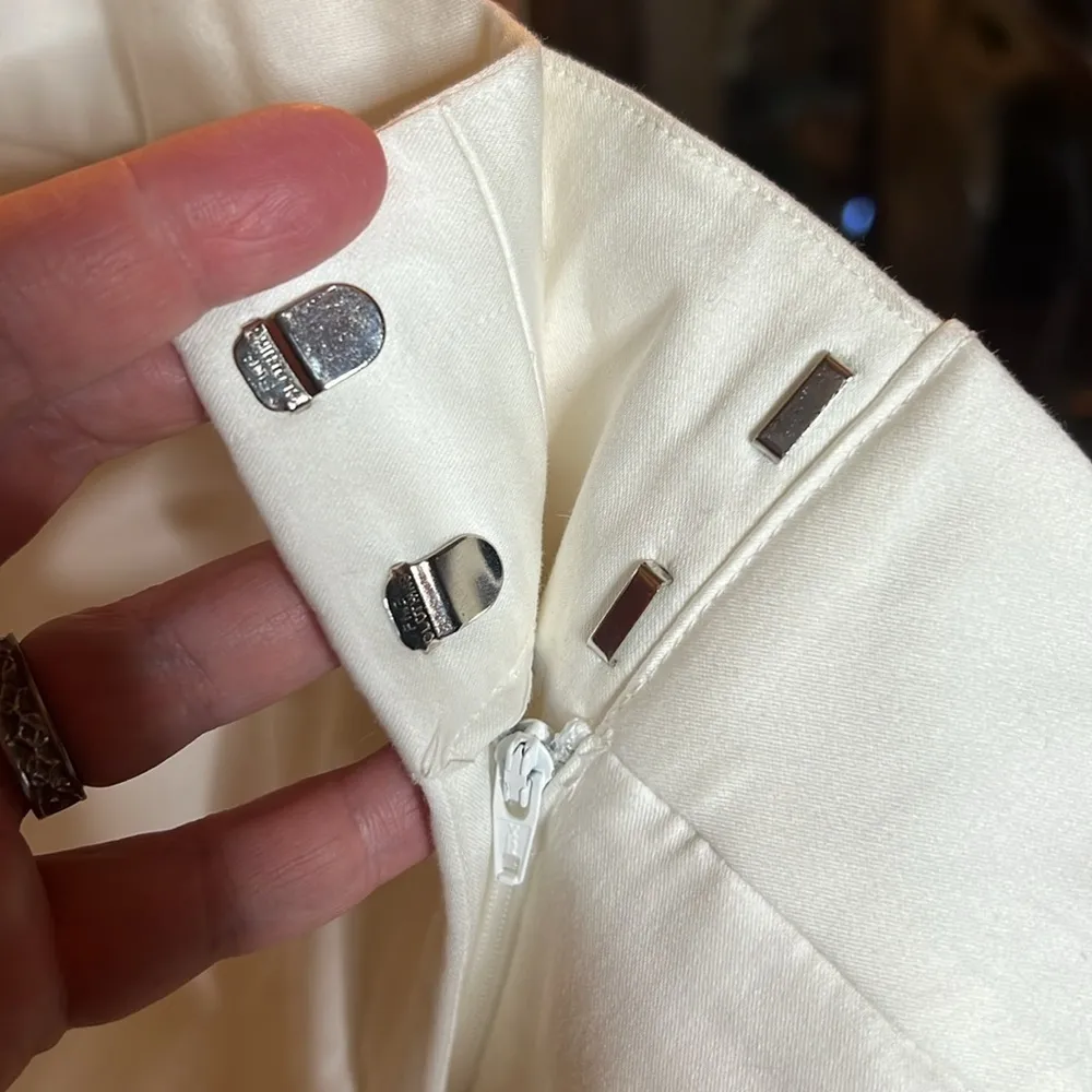 Worthington Modern Fit Crop Pant White Cotton Blend Stretch Casual Size 14 NWT - Image 9