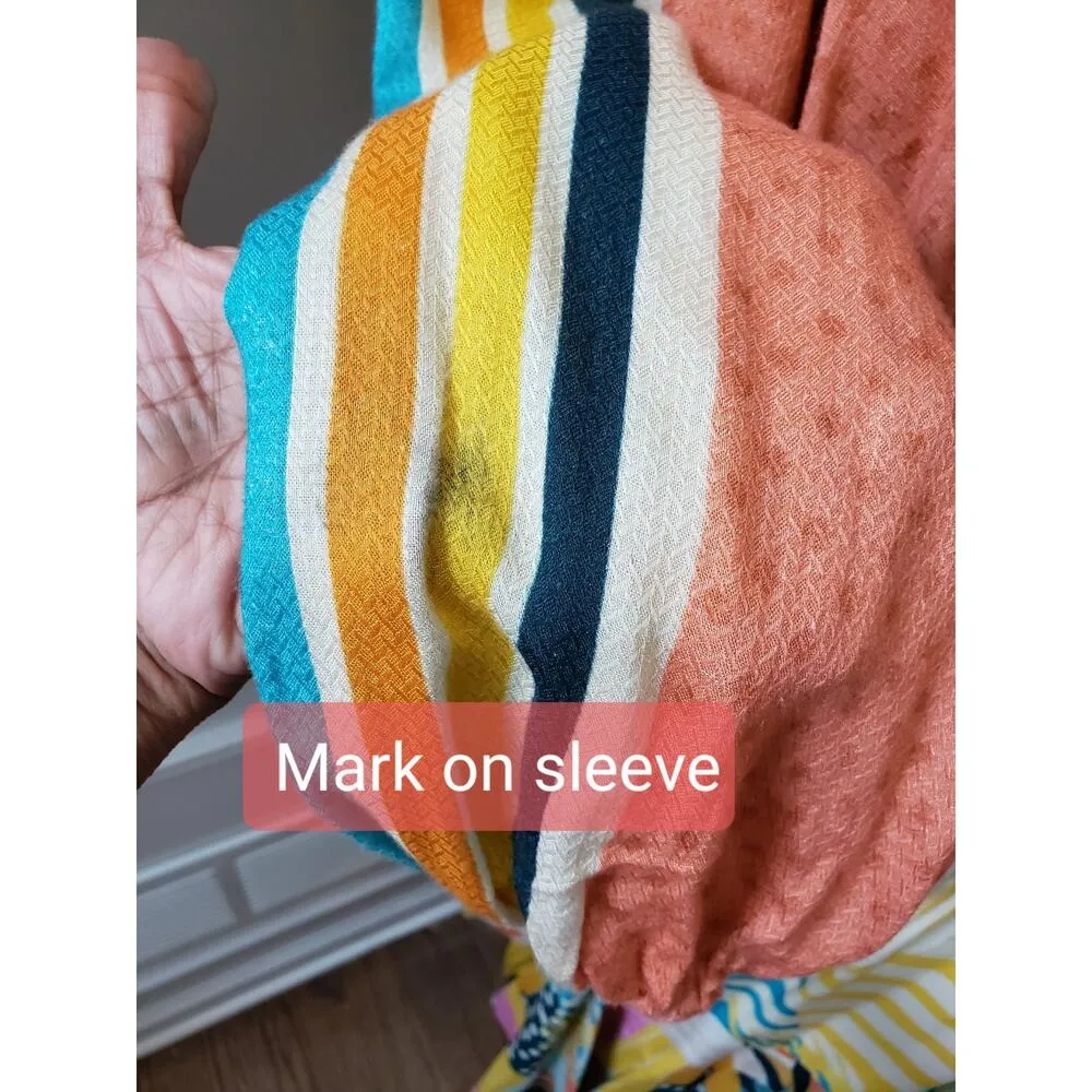 Anthropologie Dress Women Petite XL Multicolor Wrap V Neck Long Sleeve Boho - Image 15