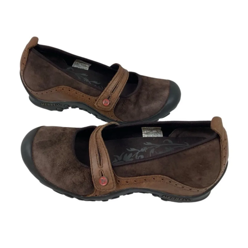 *Merrell Plaza Bandeau Shoes Womens Sz 6 Brown Leather Mary Jane Comfort Active - Image 6