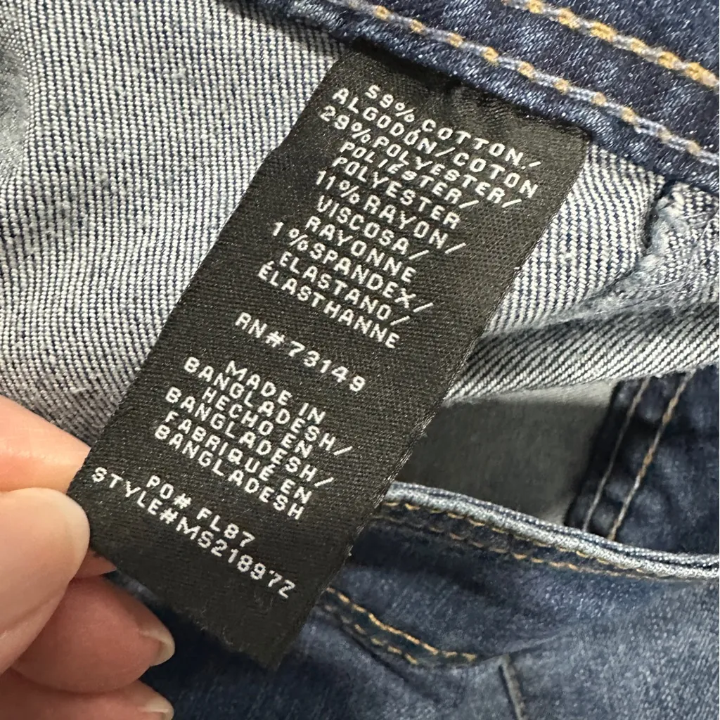 One 5 One Size L Classic Blue Jean Knee Stretch Denim Skirt Casual Cowboy - Image 9