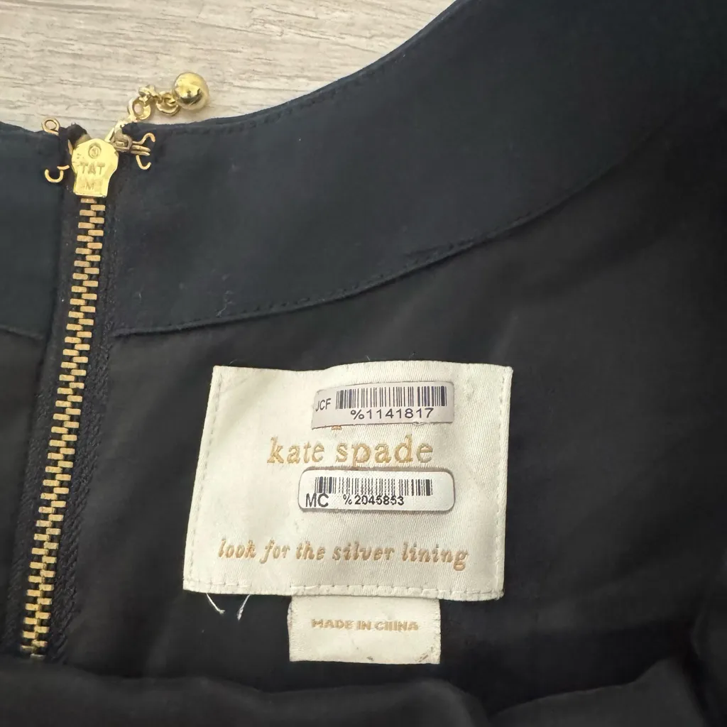 Kate Spade Jillian Black Bow Waist A Line Dress Cocktail LBD *NO TAG FLAW* READ - Image 9