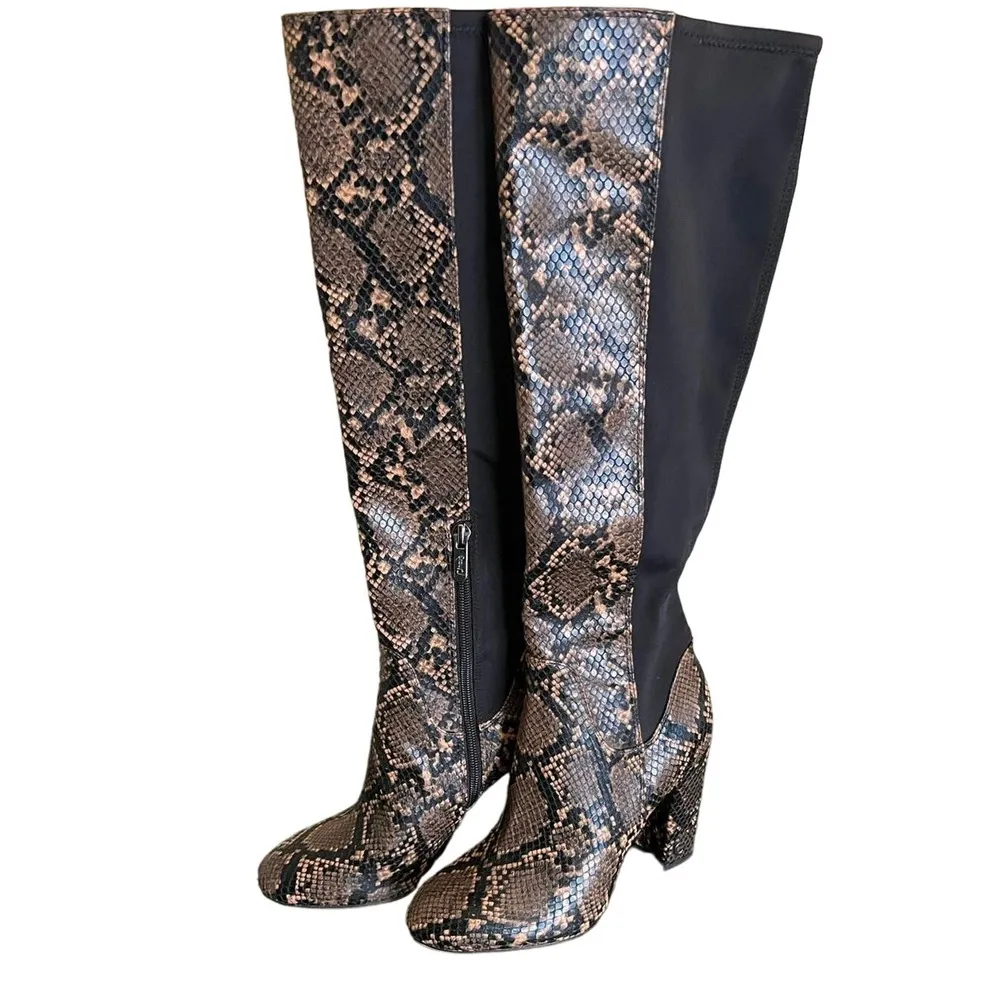 Circus by Sam Edelman Clarimont Heel Boots Black Snakeskin Size 6 NWOT - Image 2