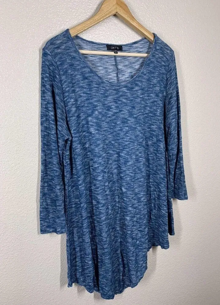 Comfy USA Asymmetric Crinkled Knit Tunic Top Women’s Medium M Lagenlook - Image 3