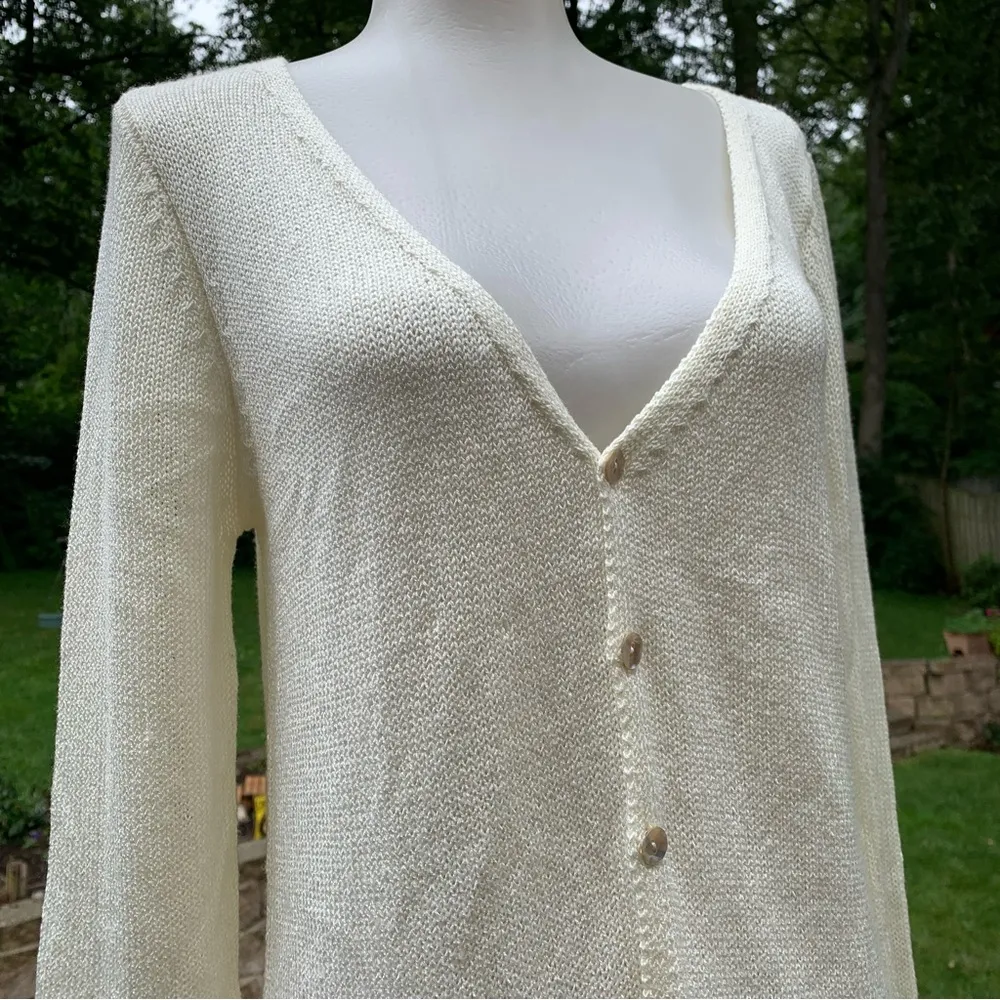 Lovers and + FRIENDS women's S Small sweater ivory Delicate cardigan Revolve - Image 2