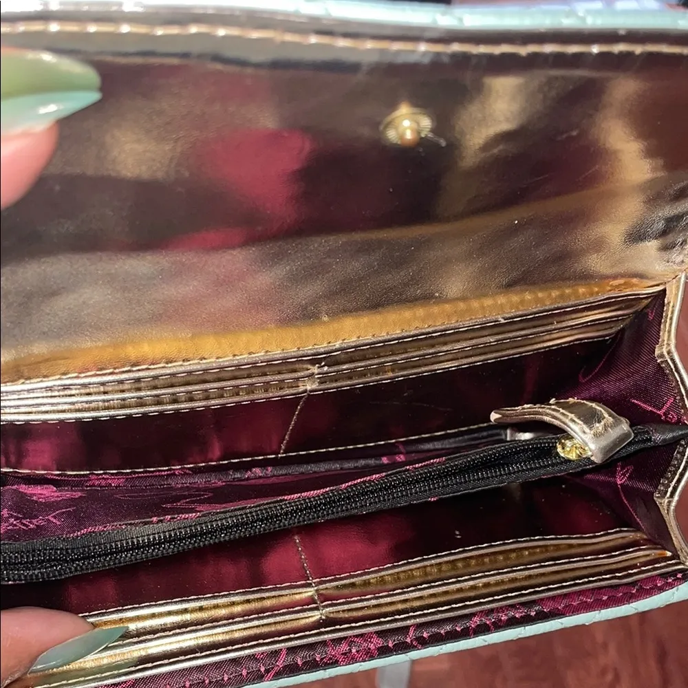 Vintage Y2K Betsey Johnson Green Quilted Kawaii Crossbody Wallet Super - Image 8