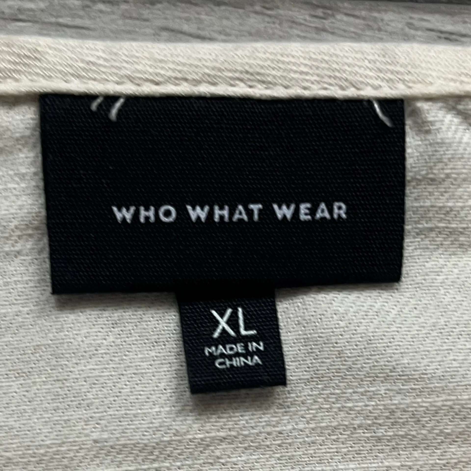 Who What Wear 100% Cotton Cream Puff Short Sleeve Button Accent Top Size XL - Image 5