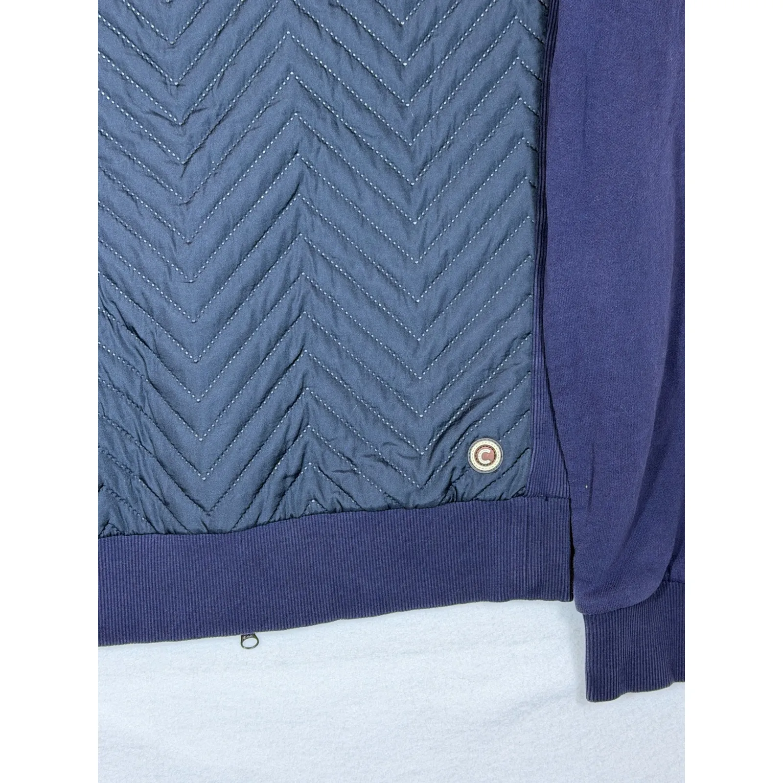 COLMAR ORIGINALS Quilted Bomber Jacket Navy Blue Full Zip womens Size L Size L - Image 9