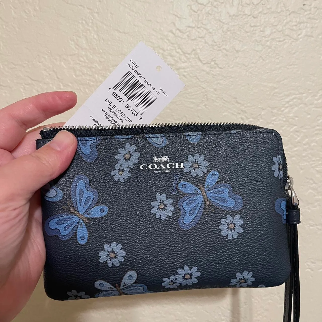 Coach Butterfly Print Corner Zip Wristlet - Image 7