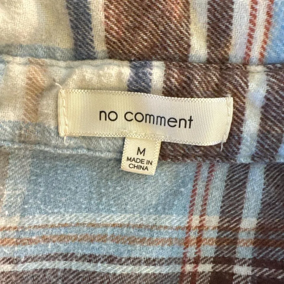 No Comment no comments blue & tan flannel shirt size Medium - Image 3