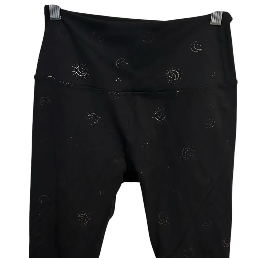 Beyond Yoga Full Length High Waist Black Leggings W/ Gold Sun & Moon Print Small - Image 3