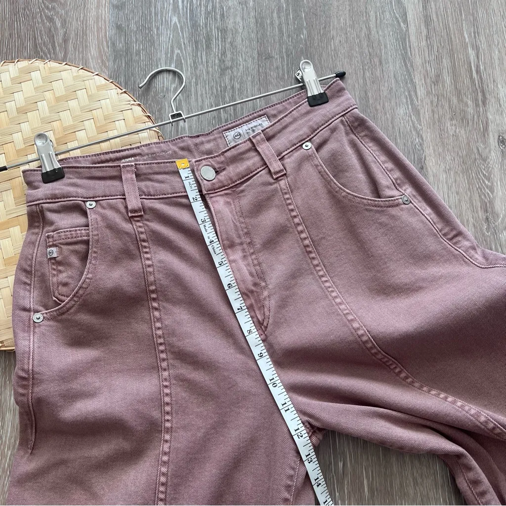 Ag Adriano Goldschmidt Jenna high rise wide leg jeans in sulfur‎ dusty Mauve - Image 5