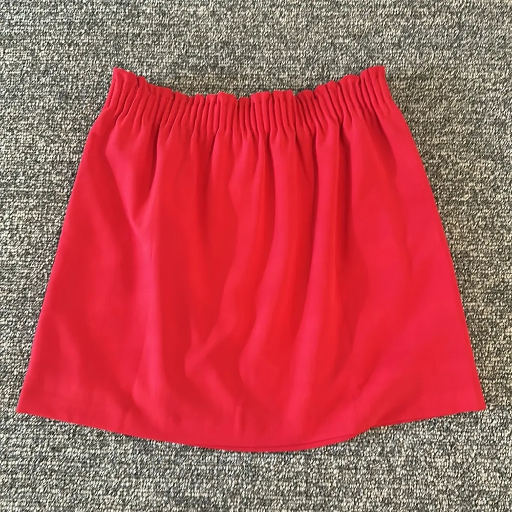 NWT JCrew Factory Red Elastic Waist Skirt With Pockets Sz 10 - Image 3