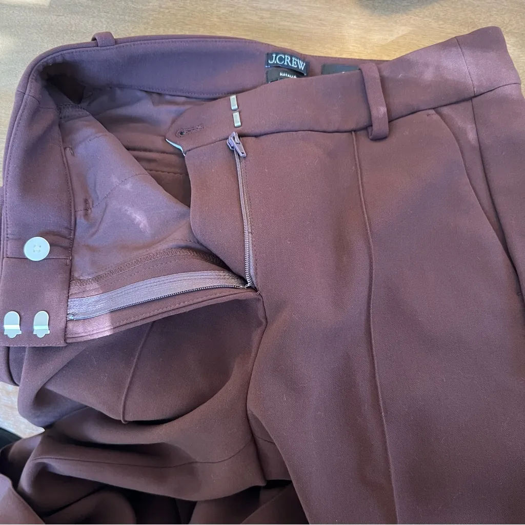 J. Crew Natalia Pant Four-season Stretch in French Press Brown Size 0 *flawed* - Image 8