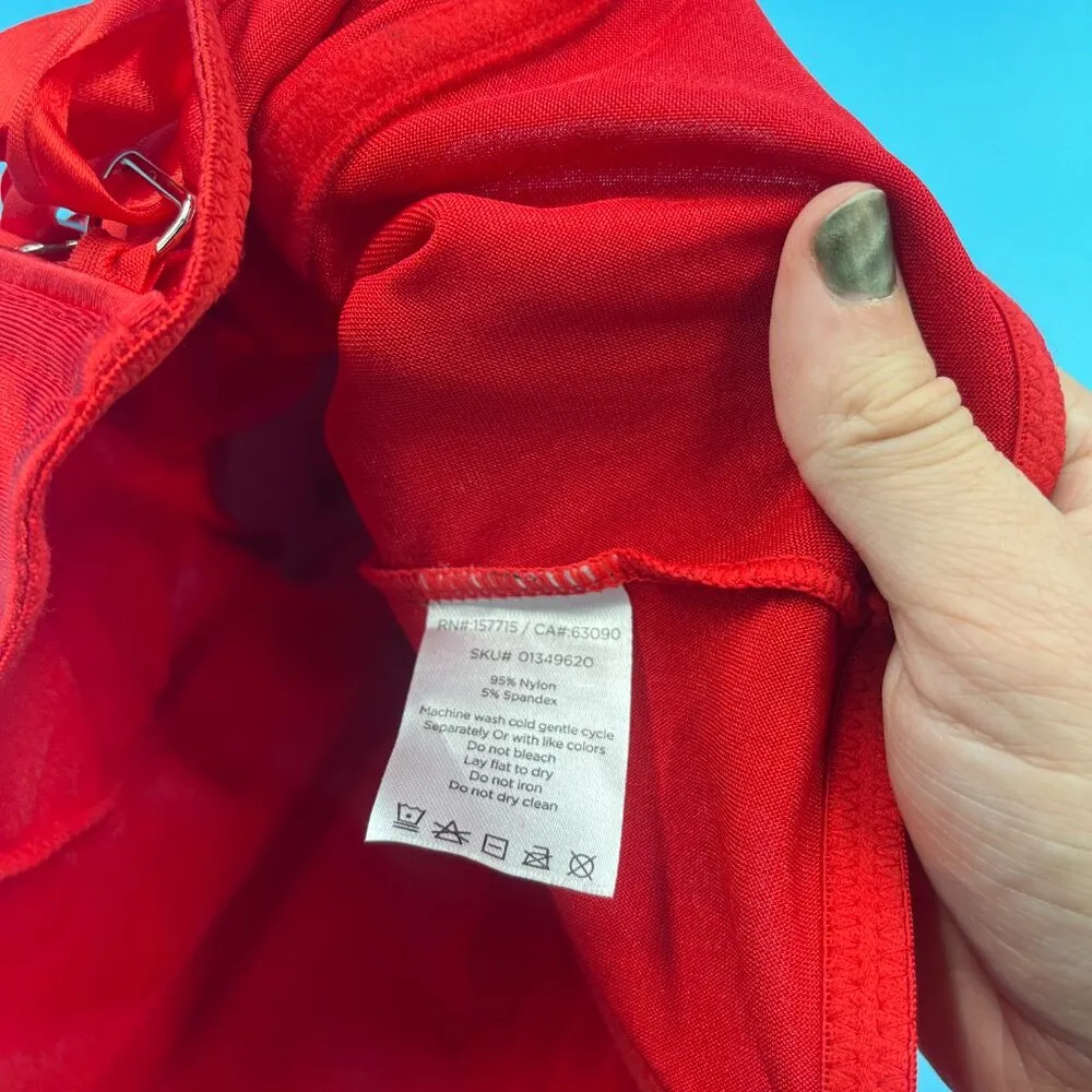 Gothic Bright Red Lace Up Adjustable Padded 3 Hook Corset Women's Size M Size M - Image 7