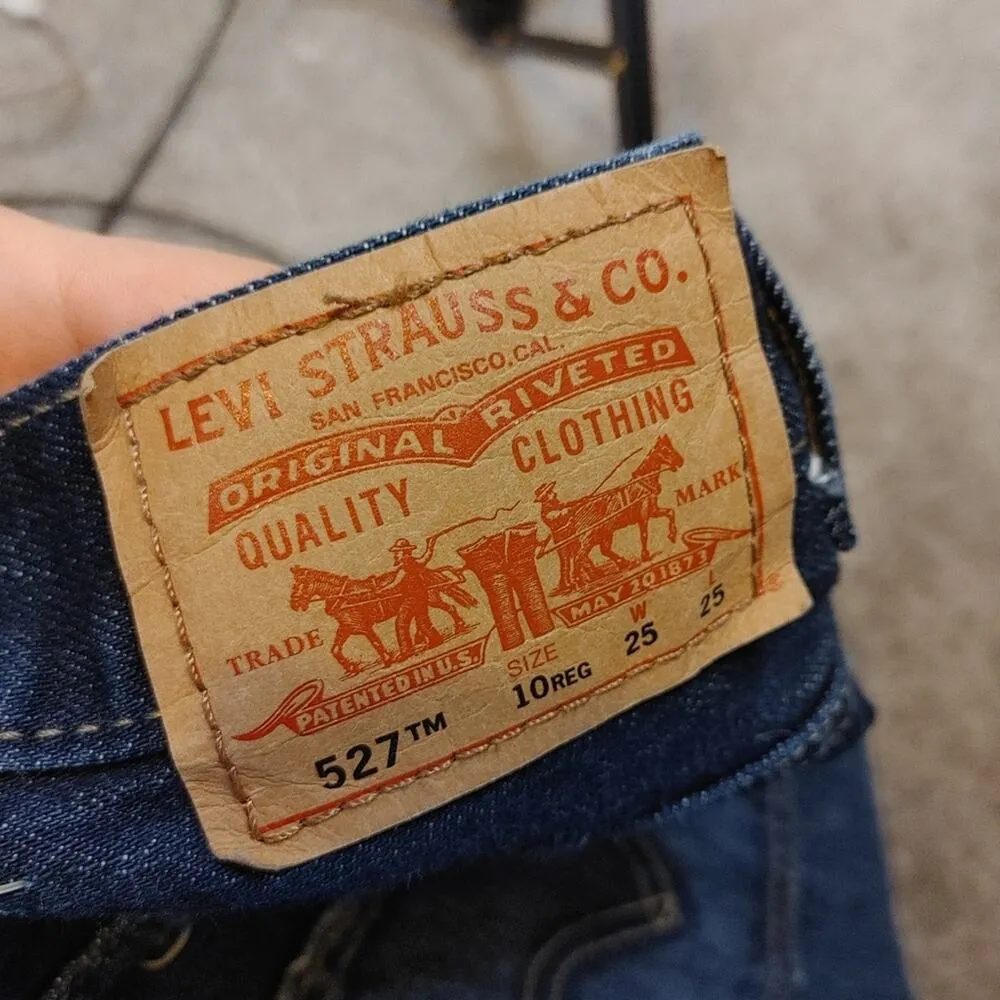 Levi's Straus 527 Boot Cut Dark Wash Cotton Waist 25 Length 25 - Image 12