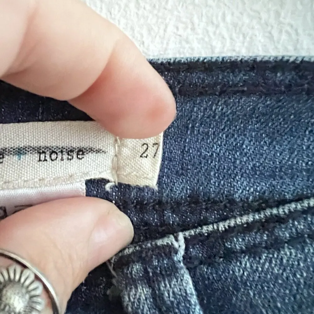 Antropologie SILENCE + NOISE Hi Rise Flare Jeans Womens Size 27 Blue Wash Denim - Image 12