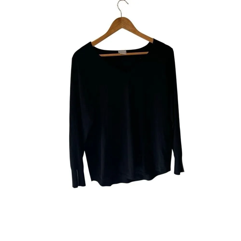 Chicos v neck black sweater with rhinestones on sleeve size Large Chicos size 2 - Image 5