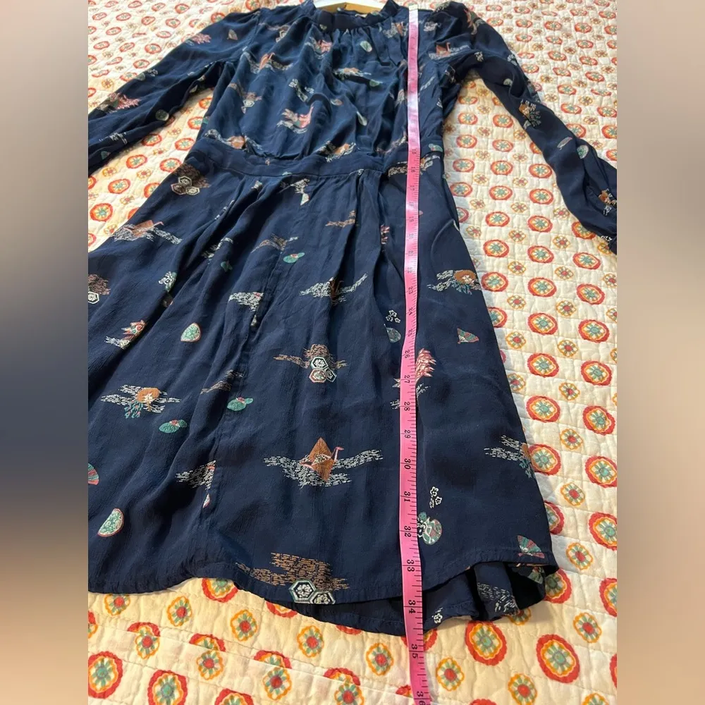 & Other Stories Origami Asian Navy Blue Mini Dress Size 6 /Small - Image 10