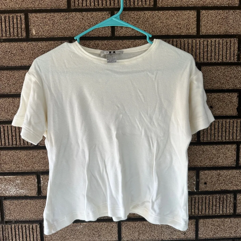 One Step Up White Y2K Crop Top | Size Large - Image 2