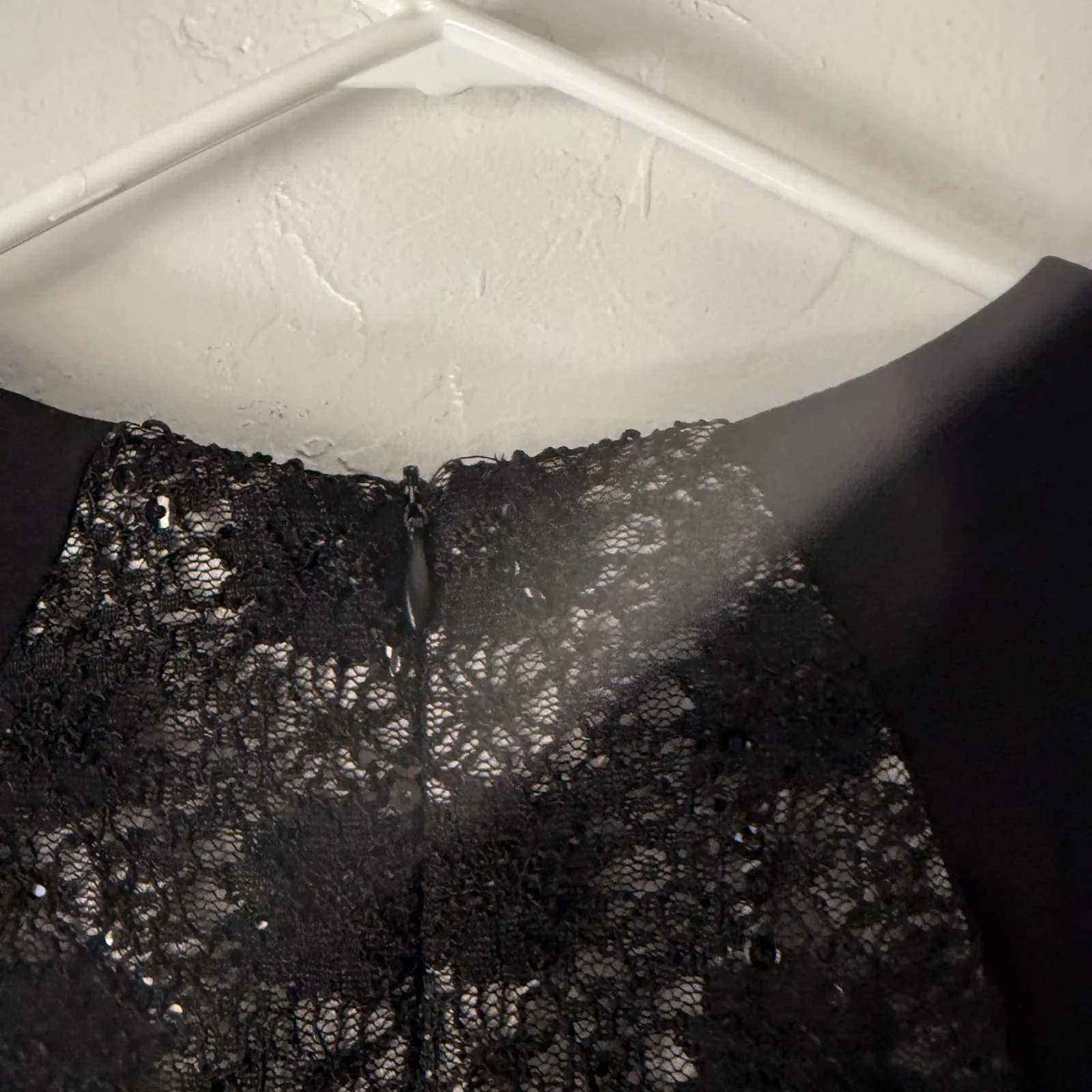 Dressbarn Y2k Black Lace Sequin Sheath Short‎ Sleeve Dress Grunge Goth Party Size 6 - Image 7