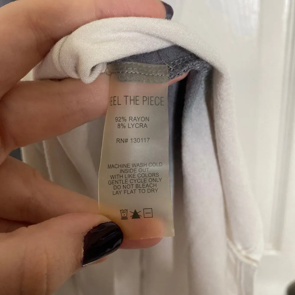 FEEL THE PIECE Gray Ombre Tank Dress Size XS Small Jersey Knit Dip Dye Casual - Image 5