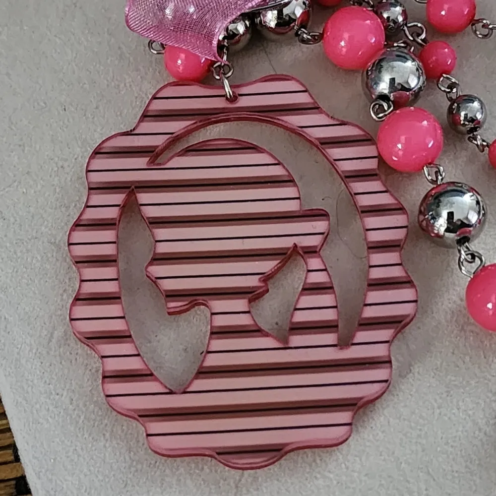 Barbie Vibes Pink and Silver Purse Charm Keychain - Image 2