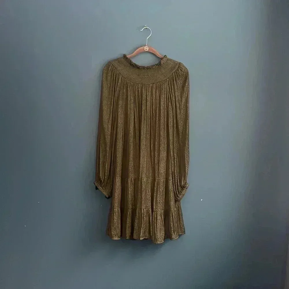 LOFT‎ green, long sleeve lightweight dress women’s size S - Image 3