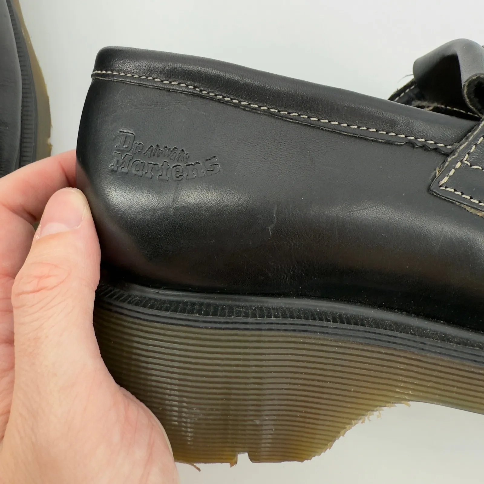Vtg Dr. Martens‎ Adrian Tassel Quad Platform Loafer Black Leather UK 7 M8/W9 Y2K - Image 9