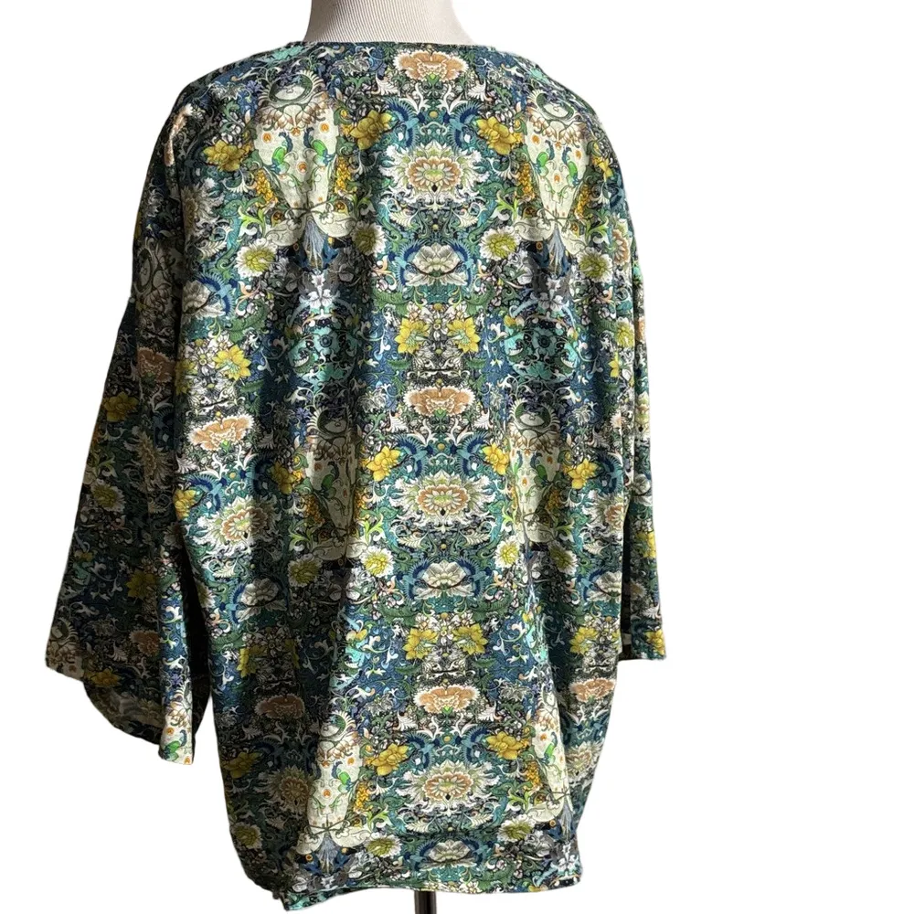 Floral Kimono Cardigan Green Size XL - Image 4