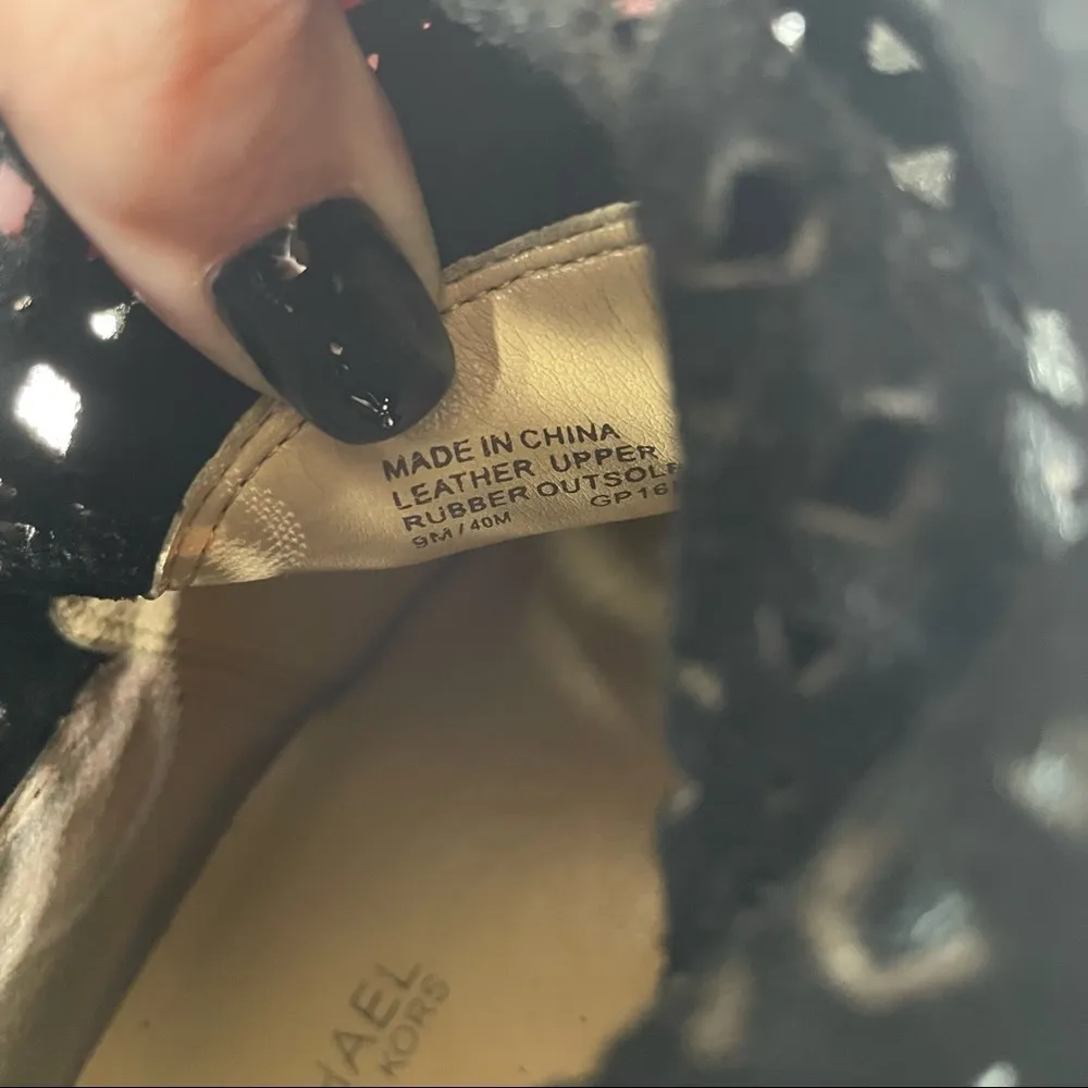 Michael Kors Black Perforated Suede Pull On Ankle Boots Size 9 - Image 7