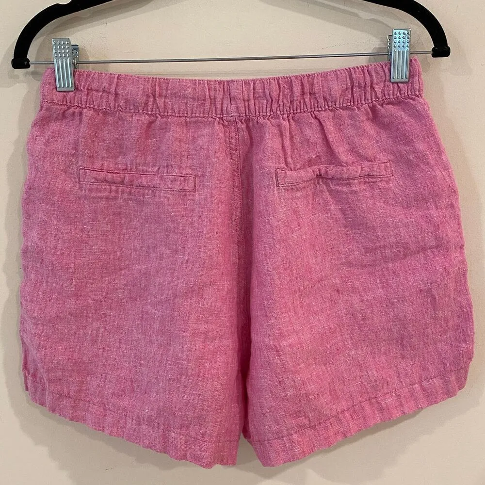 C&C California Drawstring Linen Pull On Sweat Shorts Pink Women's Size Medium - Image 2
