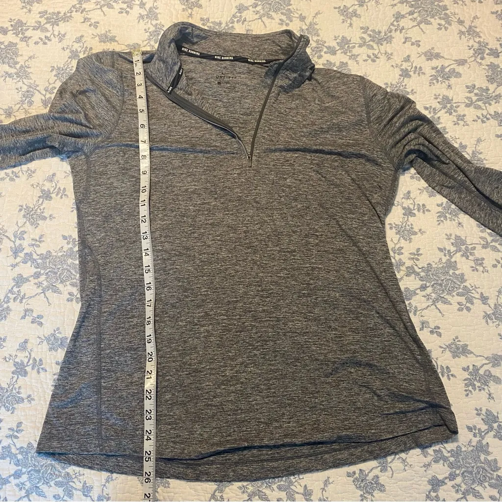 Nike Running Dry-Fit Heathered Gray Quarter-Zip Pullover Size Large - Image 7
