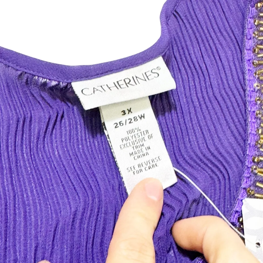 Catherines Asymmetrical Beaded Tank size‎ 3X - Image 3