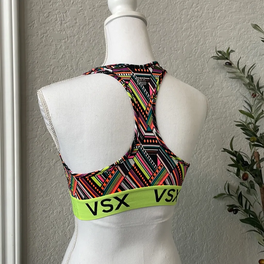 VSX Sports Women’s Geometric Colorful Unpadded Classic Racerback Bra Size Small - Image 6