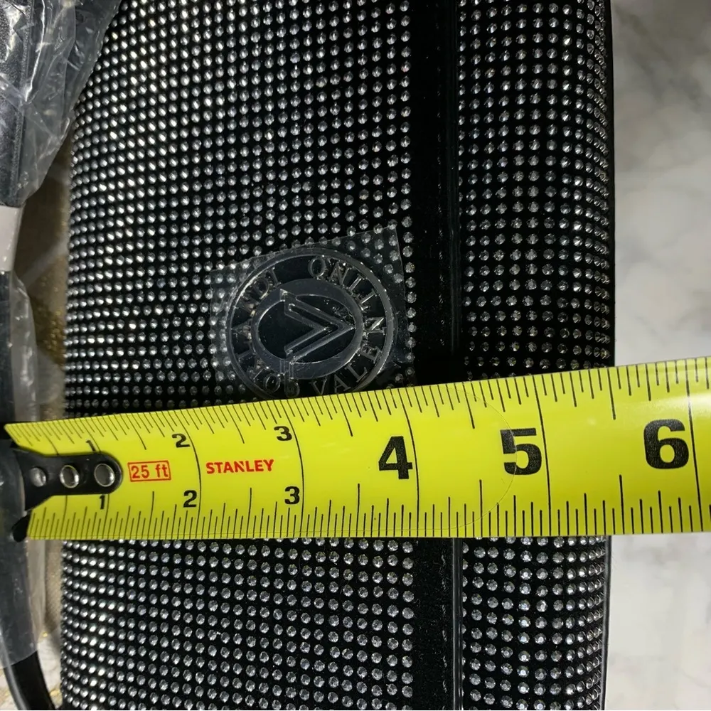 NWT Valentino Orlandi Studded Crossbody Bag flap front Retail $200 Black - Image 11