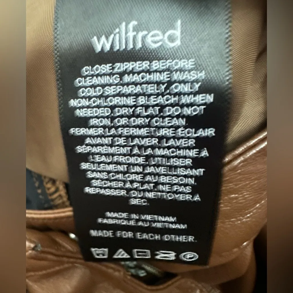 Aritzia Wilfred The Melina High Waisted Vegan Leather Pants Size 8 in Cognac - Image 5