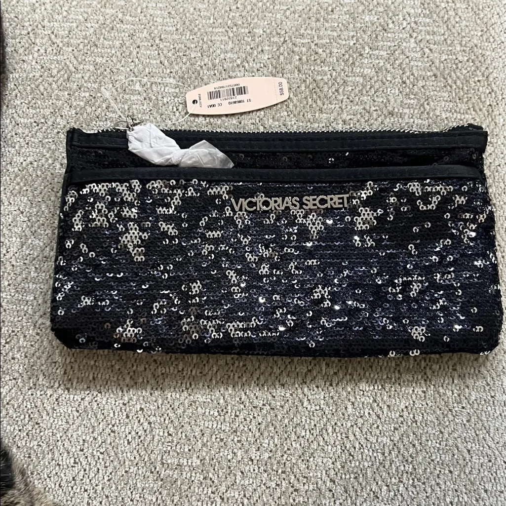 nwot victoria’s secret sequin makeup bag - Image 2